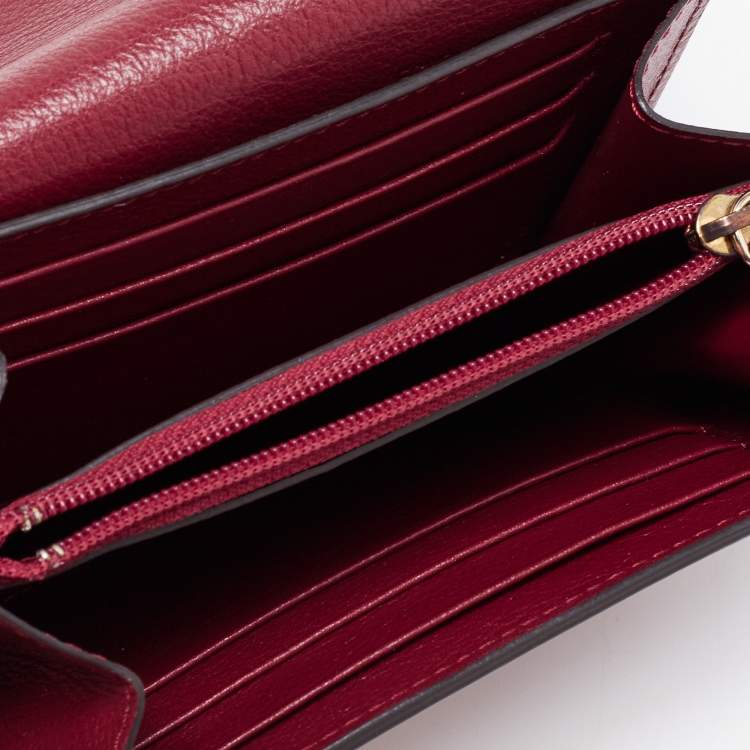 Pre Owned Cartier Red Leather Small C de Cartier Compact Wallet 