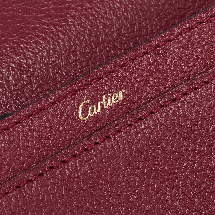 Pre Owned Cartier Red Leather Small C de Cartier Compact Wallet 