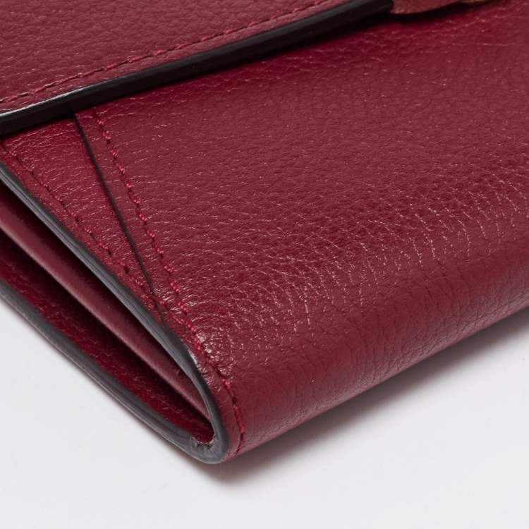 Pre Owned Cartier Red Leather Small C de Cartier Compact Wallet 