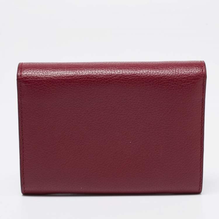 Pre Owned Cartier Red Leather Small C de Cartier Compact Wallet 