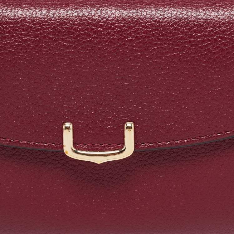 Pre Owned Cartier Red Leather Small C de Cartier Compact Wallet 