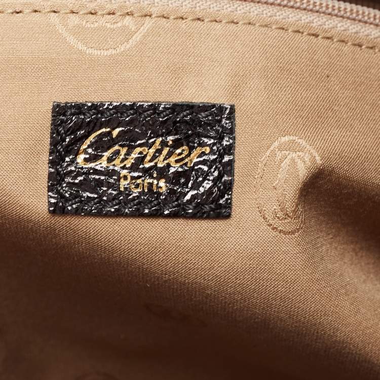 Pre Owned Cartier Black Calfhair and Leather Marcello de Cartier Bag