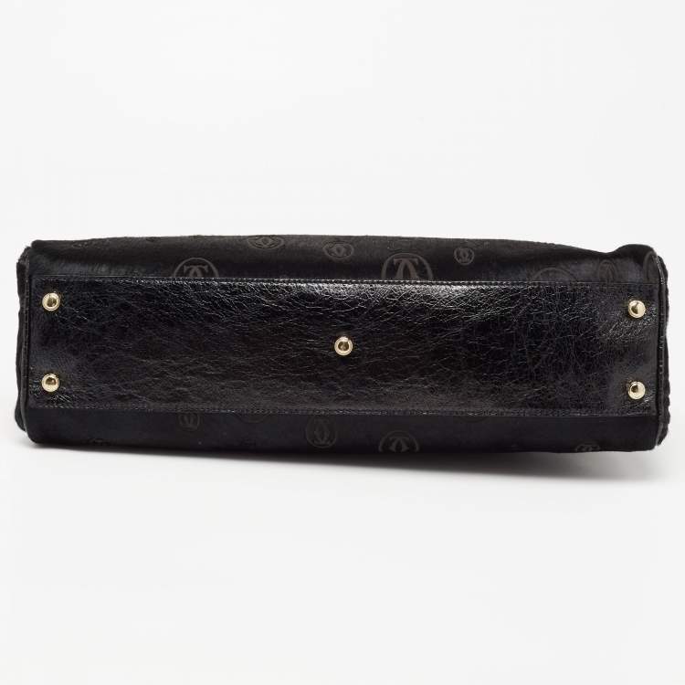Pre Owned Cartier Black Calfhair and Leather Marcello de Cartier Bag