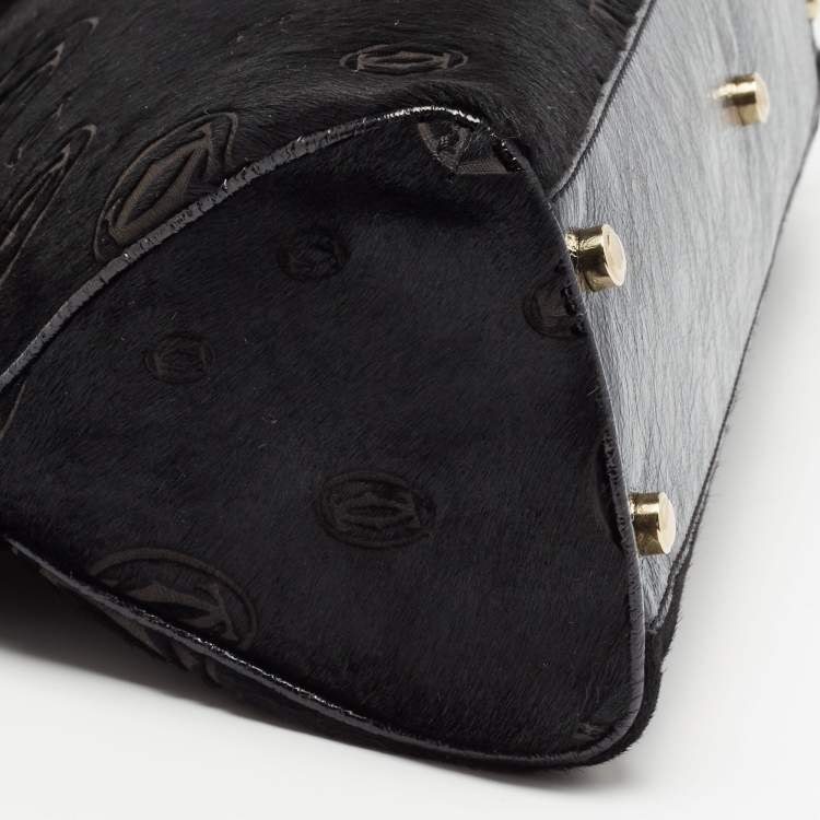 Pre Owned Cartier Black Calfhair and Leather Marcello de Cartier Bag