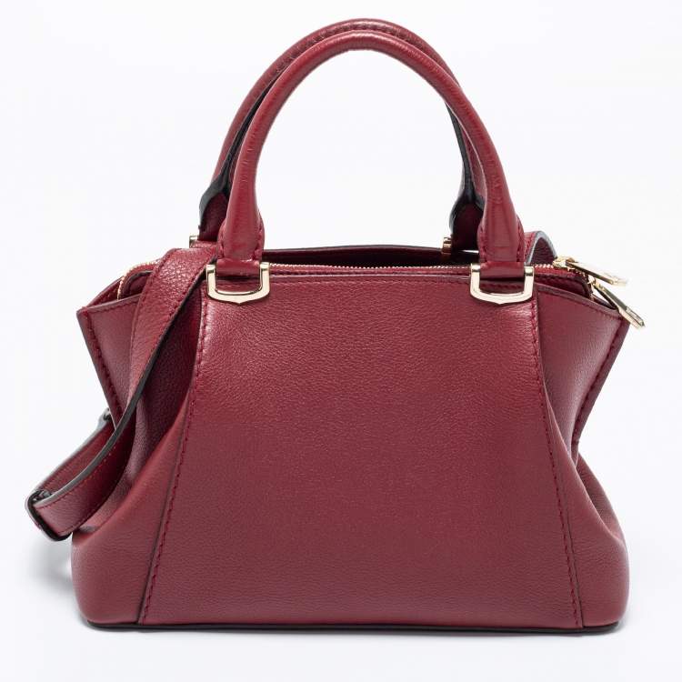 Pre Owned Cartier Red Leather Mini C De Cartier Satchel