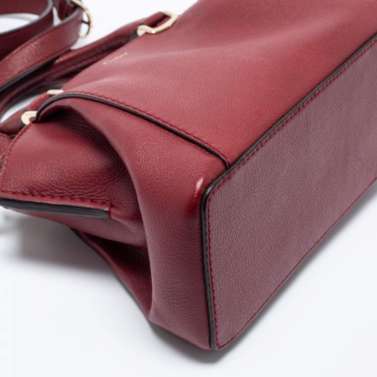 Pre Owned Cartier Red Leather Mini C De Cartier Satchel