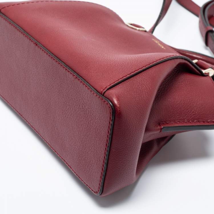 Pre Owned Cartier Red Leather Mini C De Cartier Satchel
