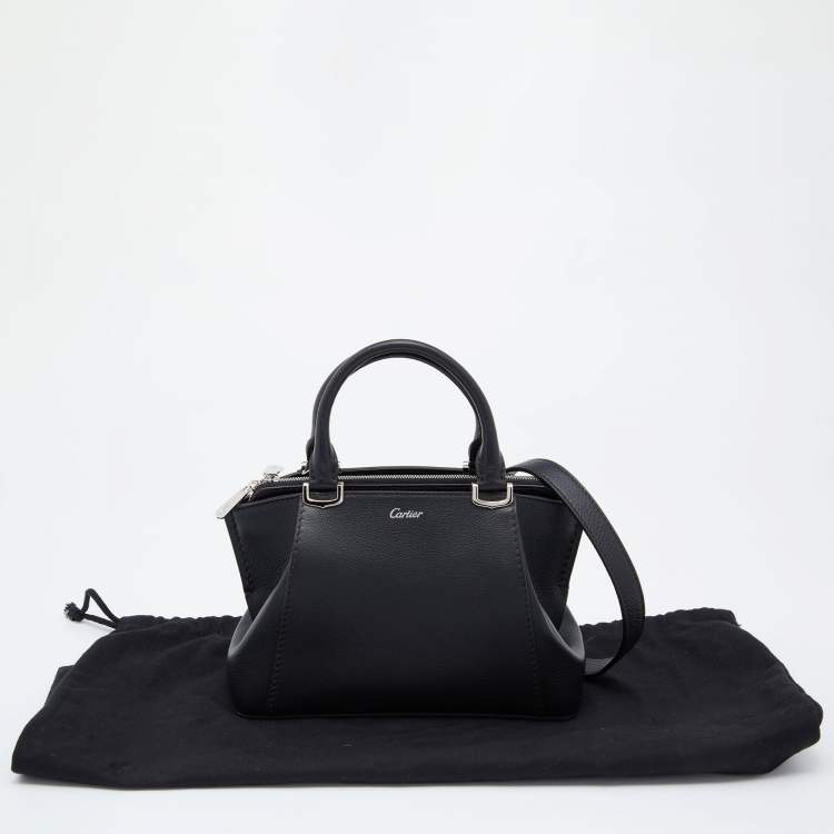 Pre Owned Cartier Black Leather Mini C de Cartier Satchel