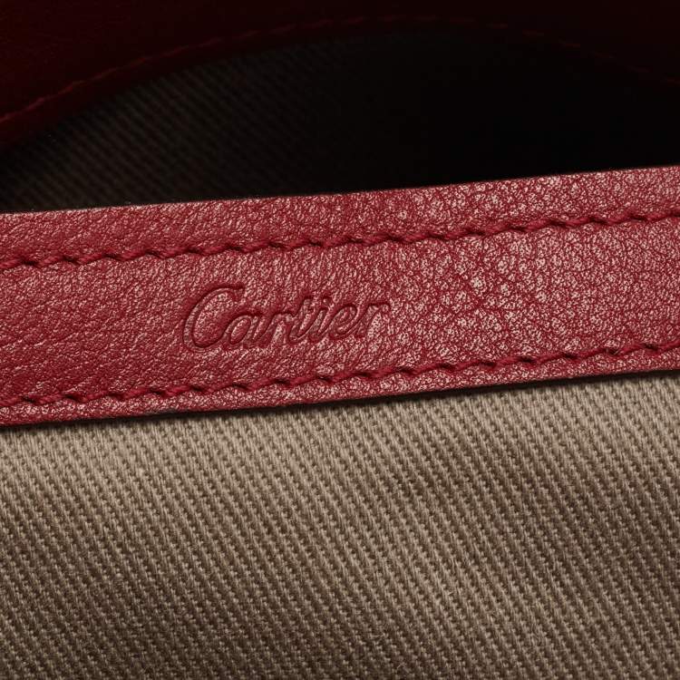 Pre Owned Cartier Maroon Leather Medium C De Cartier Satchel