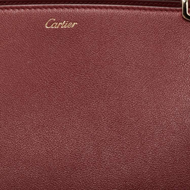 Pre Owned Cartier Maroon Leather Medium C De Cartier Satchel