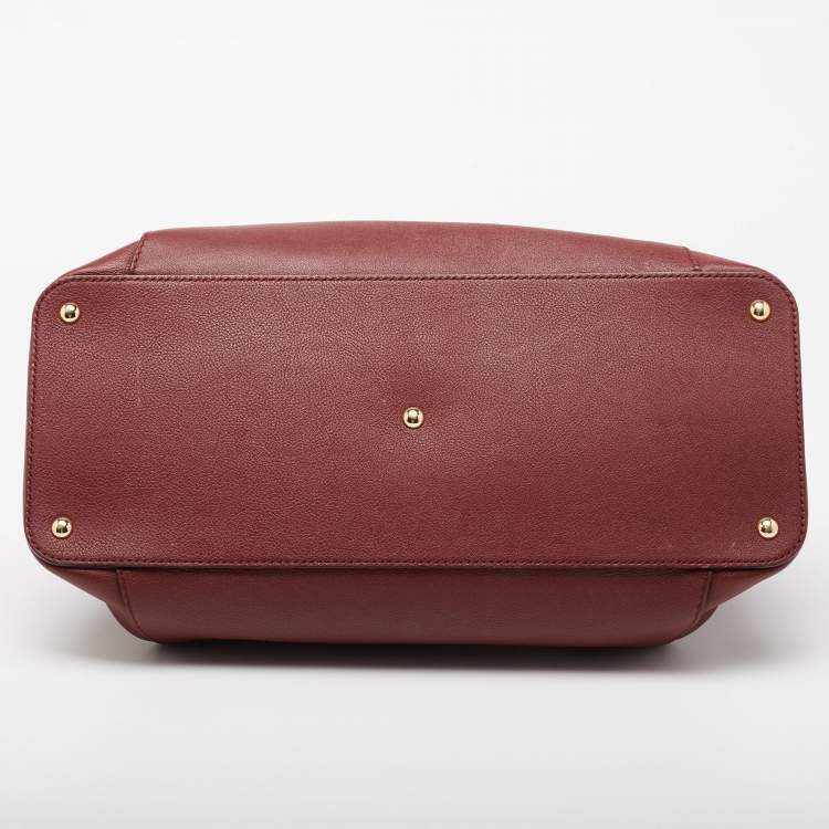 Pre Owned Cartier Maroon Leather Medium C De Cartier Satchel