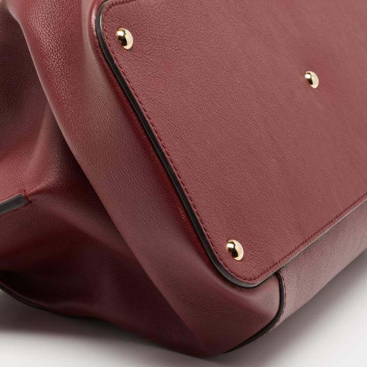 Pre Owned Cartier Maroon Leather Medium C De Cartier Satchel