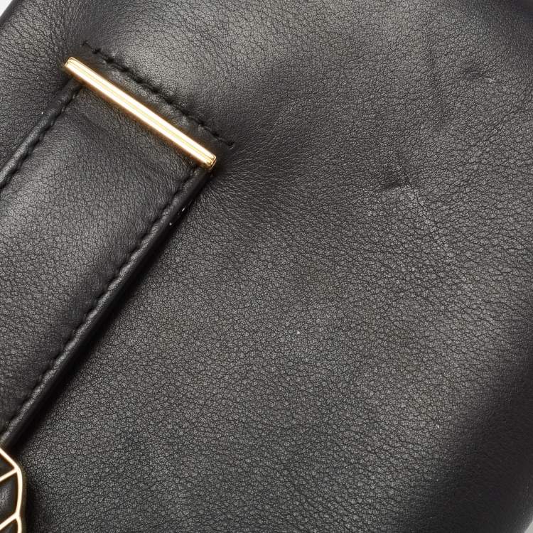 Pre Owned Cartier Black Leather Panthere De Cartier Chain Clutch