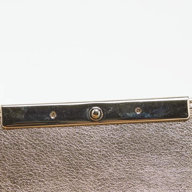 Pre Owned Cartier Metallic Gold Leather Compact Wallet