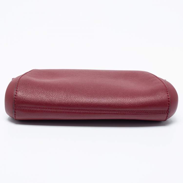 Pre Owned Cartier Burgundy Leather C De Cartier Clutch