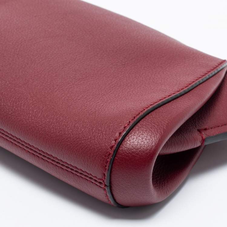 Pre Owned Cartier Burgundy Leather C De Cartier Clutch