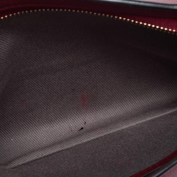 Pre Owned Cartier Burgundy Leather C De Cartier Clutch