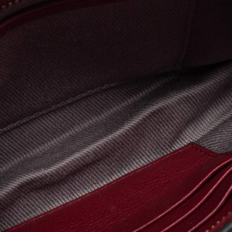Pre Owned Cartier Burgundy Leather C De Cartier Clutch