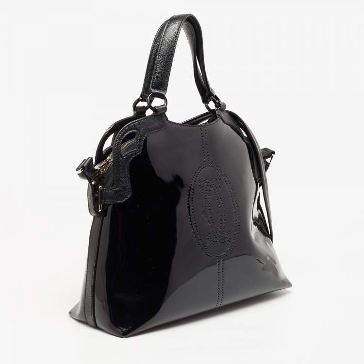 Pre Owned Cartier Black Patent Leather Marcello de Cartier Bag