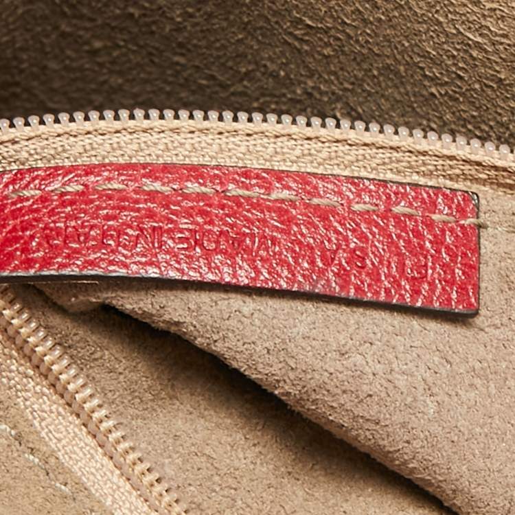 Pre Owned Cartier Red Leather/Patent Leather and Python Classic Feminine Line Chain Bag
