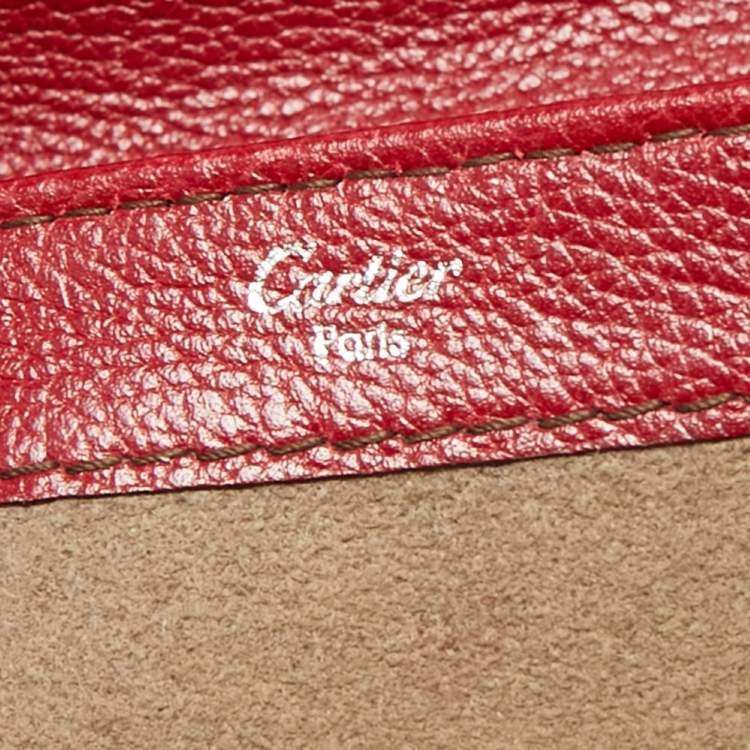 Pre Owned Cartier Red Leather/Patent Leather and Python Classic Feminine Line Chain Bag