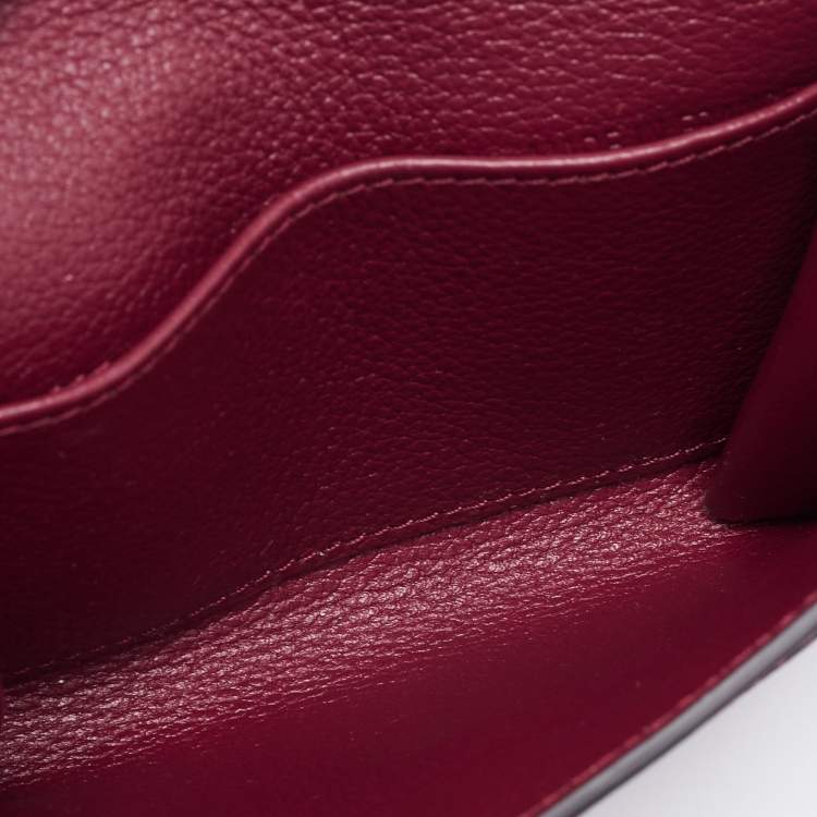 Pre Owned Cartier Maroon Leather C De Cartier Compact Wallet