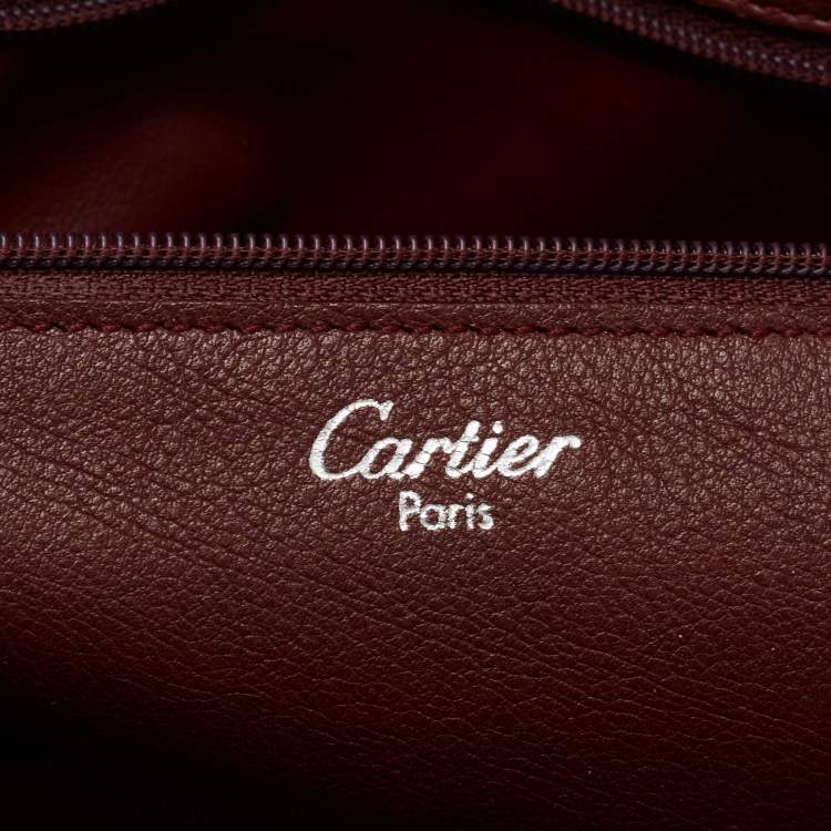 Pre Owned Cartier Beige Leather Cabochon Flap Shoulder Bag