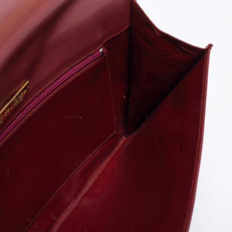 Pre Owned Cartier Burgundy Leather Vintage Les Must de Cartier Clutch