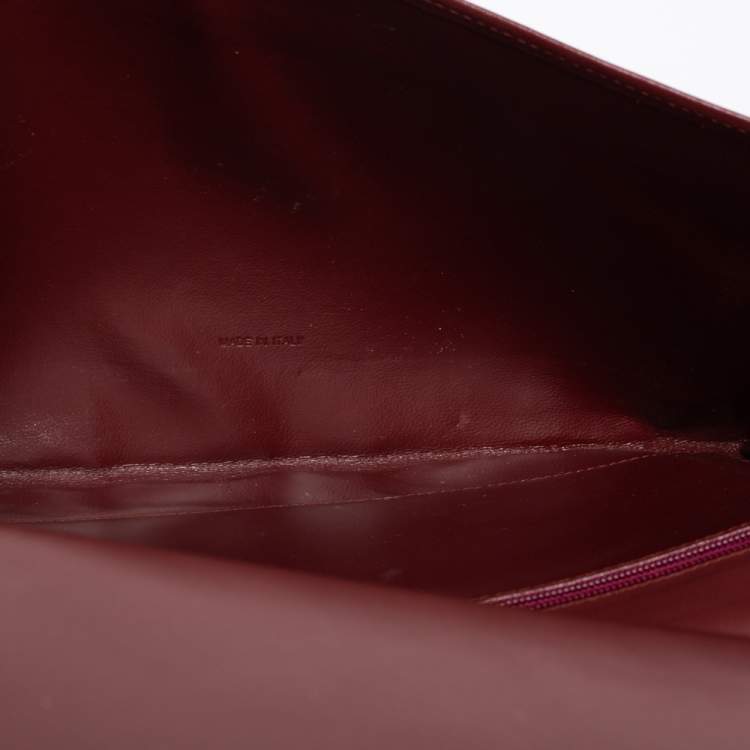 Pre Owned Cartier Burgundy Leather Vintage Les Must de Cartier Clutch