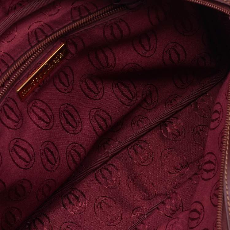 Pre Owned Cartier Burgundy Leather Must de Cartier Shoulder Bag