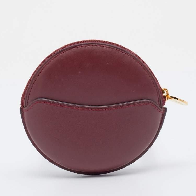 Pre Owned Cartier Burgundy Leather Must De Round Coin Purse