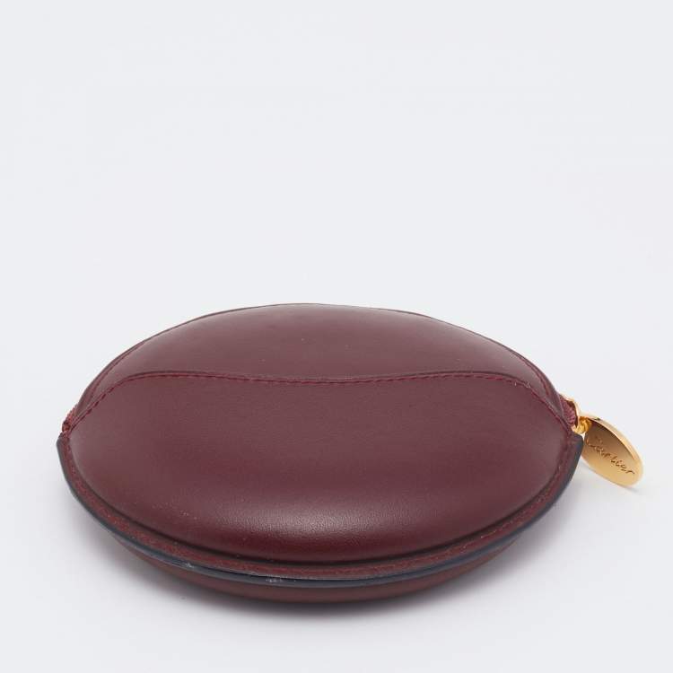 Pre Owned Cartier Burgundy Leather Must De Round Coin Purse
