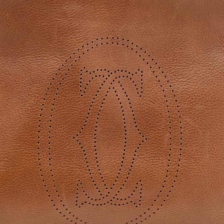 Pre Owned Cartier Brown Leather Medium Marcello de Cartier Bag