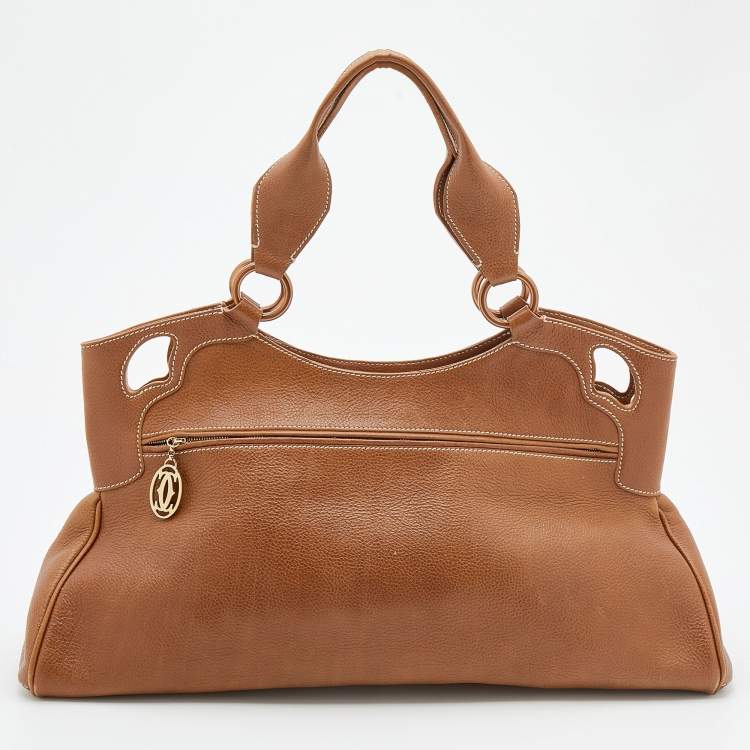 Pre Owned Cartier Brown Leather Medium Marcello de Cartier Bag