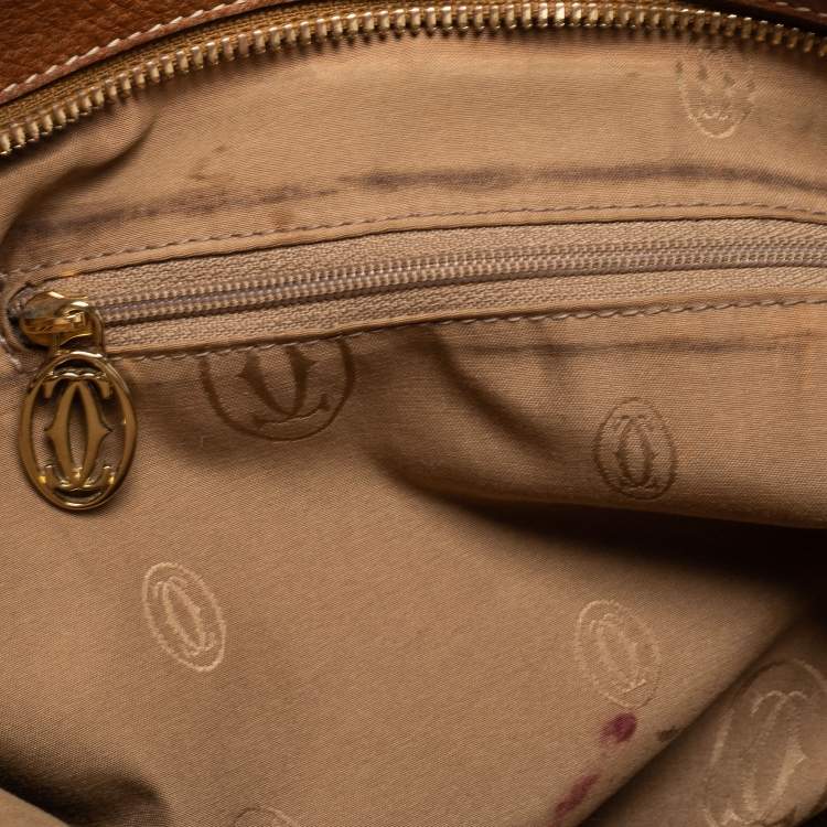 Pre Owned Cartier Brown Leather Marcello De Cartier Shoulder Bag