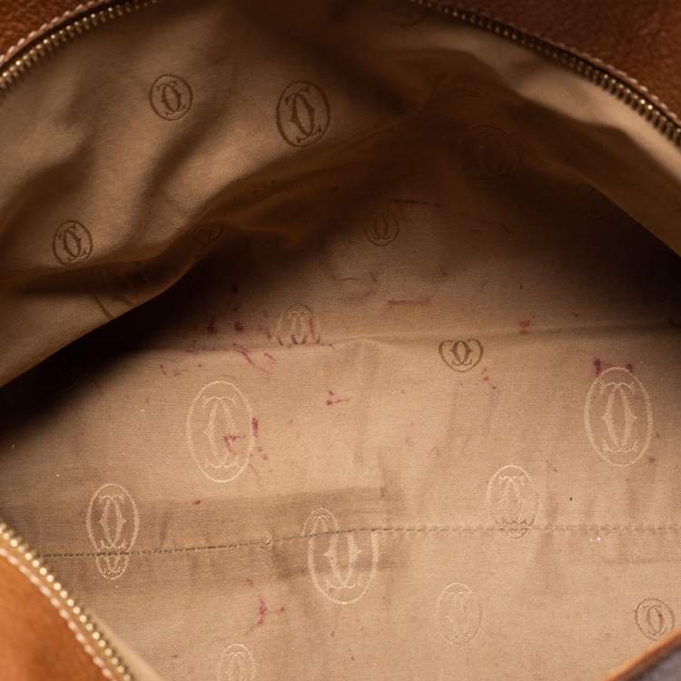 Pre Owned Cartier Brown Leather Marcello De Cartier Shoulder Bag