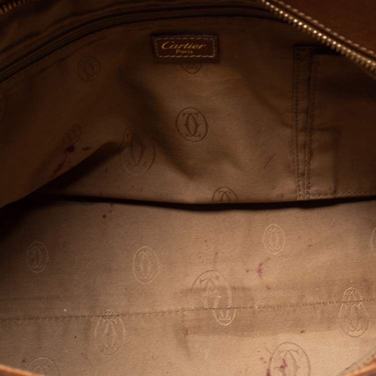 Pre Owned Cartier Brown Leather Marcello De Cartier Shoulder Bag