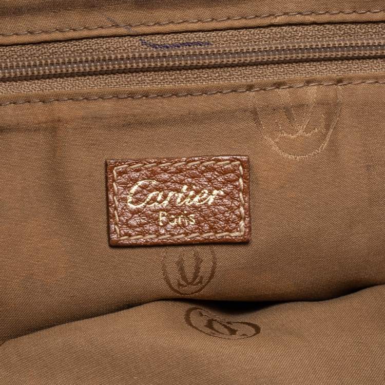 Pre Owned Cartier Brown Leather Marcello De Cartier Shoulder Bag