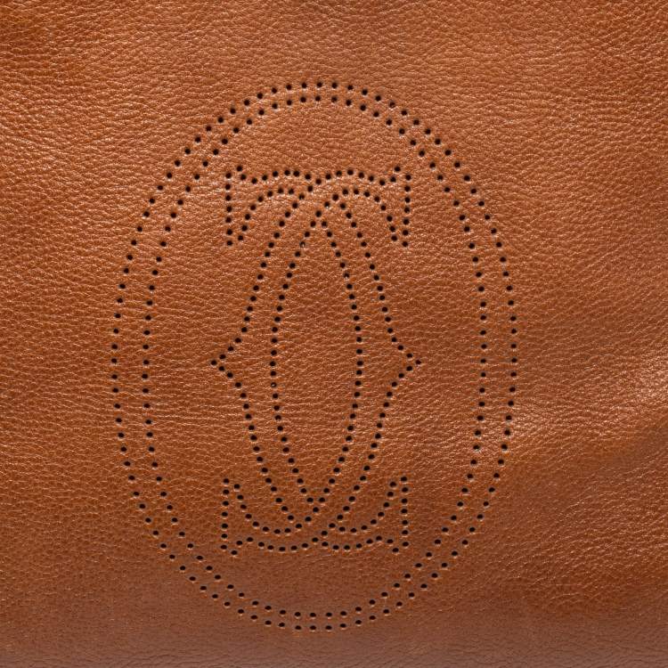 Pre Owned Cartier Brown Leather Marcello De Cartier Shoulder Bag