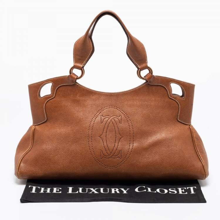 Pre Owned Cartier Brown Leather Marcello De Cartier Shoulder Bag