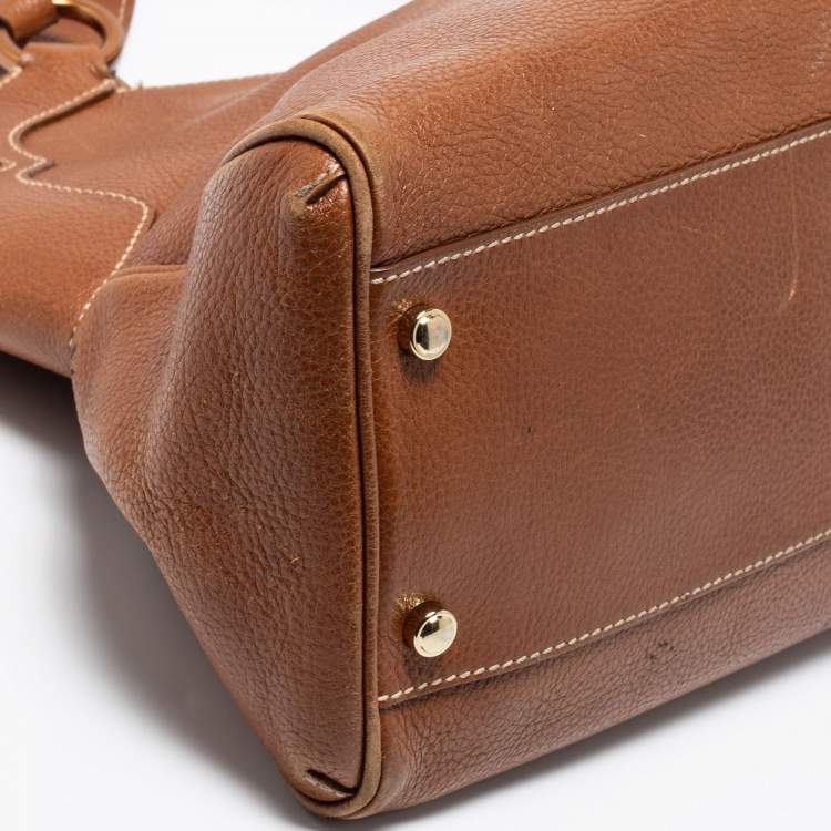 Pre Owned Cartier Brown Leather Marcello De Cartier Shoulder Bag