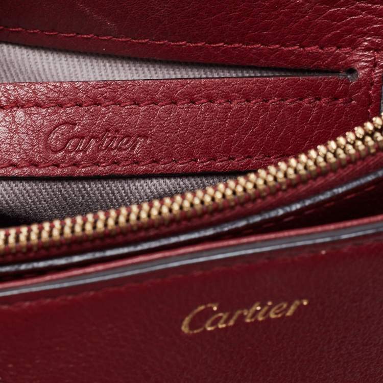مملوكة مسبقًا Cartier Burgundy Leather C de Cartier Satchel