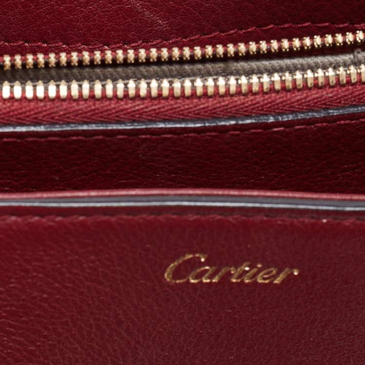 مملوكة مسبقًا Cartier Burgundy Leather C de Cartier Satchel