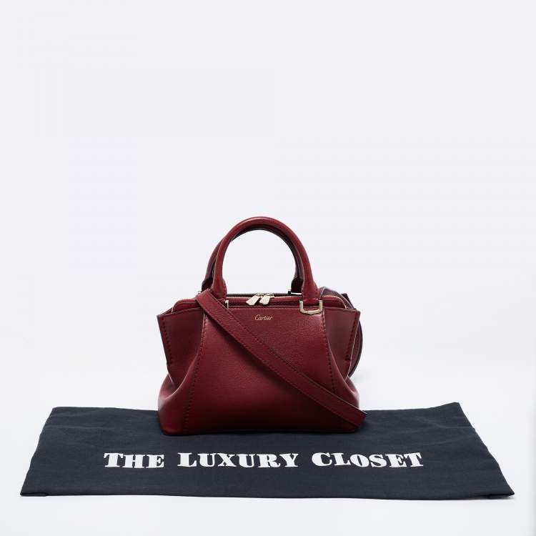 مملوكة مسبقًا Cartier Burgundy Leather C de Cartier Satchel