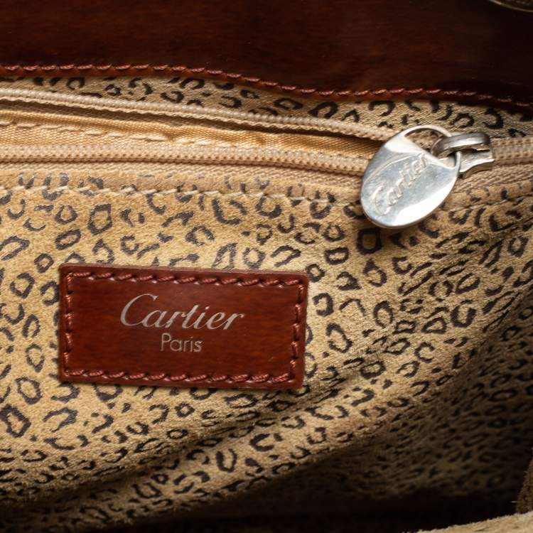 Pre Owned Cartier Brown Leather Tote