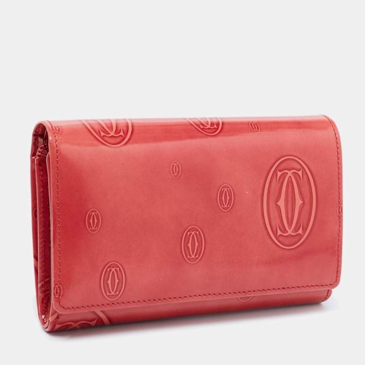 مملوكة مسبقًا Cartier Rouge Patent Leather Happy Birthday Compact Wallet