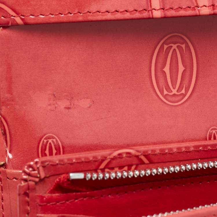 مملوكة مسبقًا Cartier Rouge Patent Leather Happy Birthday Compact Wallet