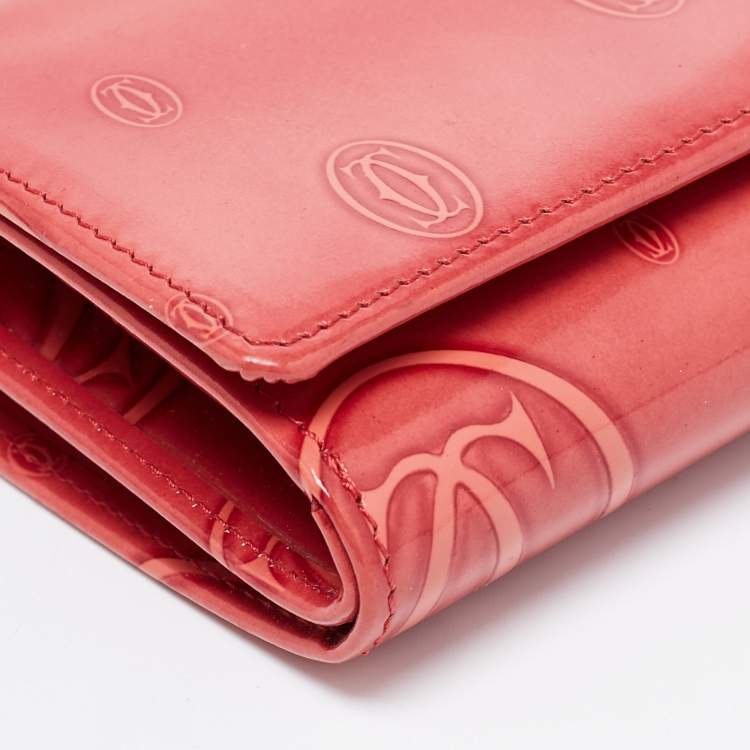 مملوكة مسبقًا Cartier Rouge Patent Leather Happy Birthday Compact Wallet