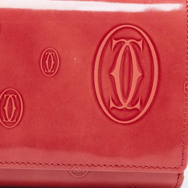 مملوكة مسبقًا Cartier Rouge Patent Leather Happy Birthday Compact Wallet