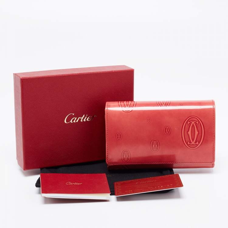 مملوكة مسبقًا Cartier Rouge Patent Leather Happy Birthday Compact Wallet